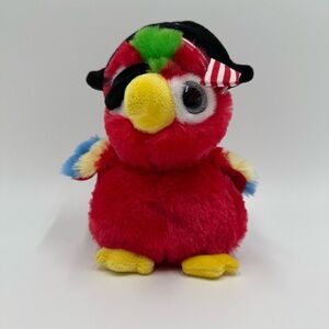 Ganz Sweet Chums Pirate Parrot Plush Toy Red Rare Retired NWT